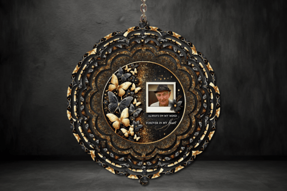 Black and Gold Memorial Wind Spinner: A Dance of Color and Remembrance
