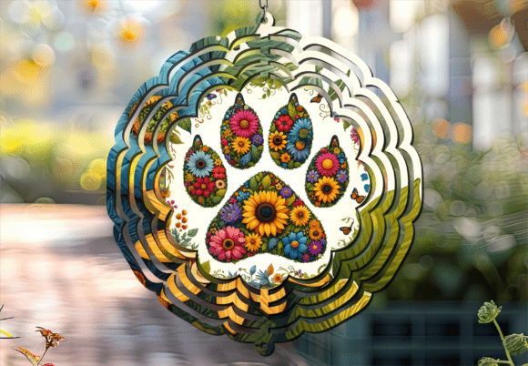 Bring Your Garden to Life with a Floral Paw Wind Spinner