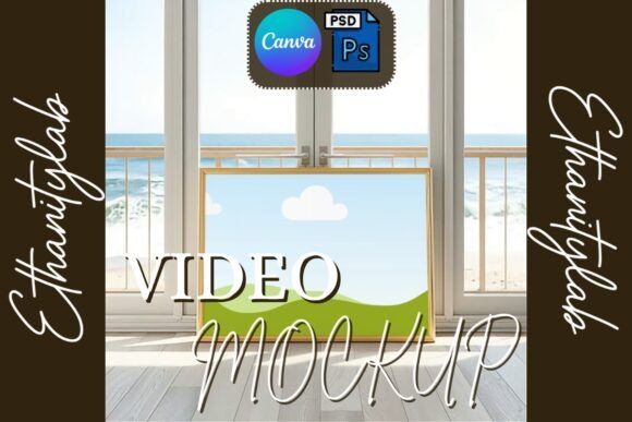 Capturing Serenity: The Ocean View Video Frame Mockup
