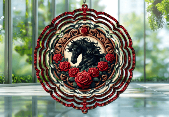 Gothic Black Horse Roses Wind Spinner: A Designer's Guide