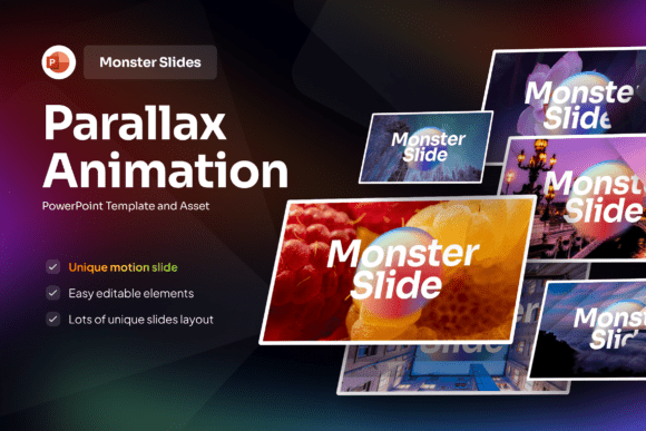 Monster Parallax PowerPoint Template: Slides That Move With You