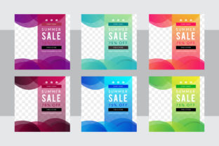Transparency Square Banner Fashion: Set Covers Design