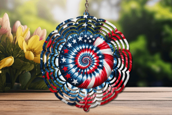 USA Flag Swirl Wind Spinner: A Dynamic Graphic Asset