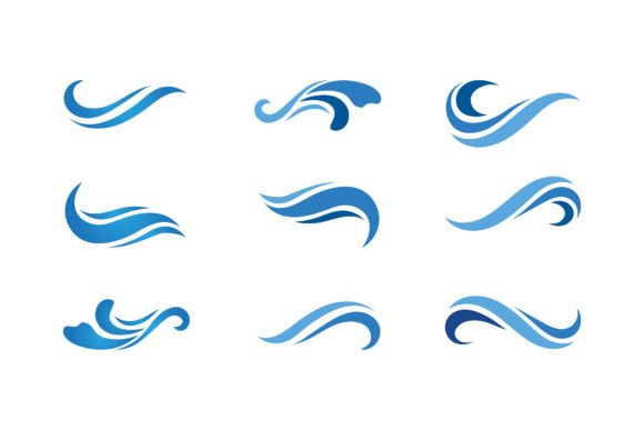 Water and Wave Icon Logo Design Vector: Fluid Branding