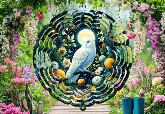 White Snowy Owl Flowers Wind Spinner: A Designer's Deep Dive
